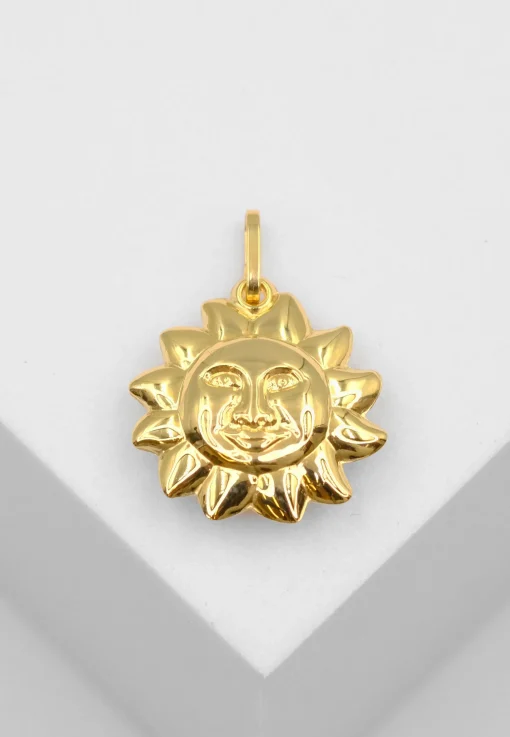 Anhänger Sonne Gelbgold 750, 22x16mm