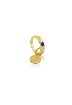 Anhänger Taufring Gelbgold 750 Saphir