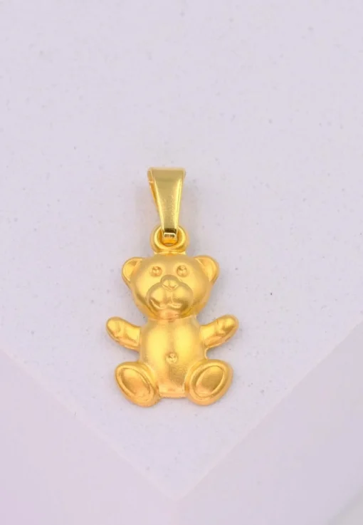 Anhänger Teddybär Gelbgold 750, 19x10mm