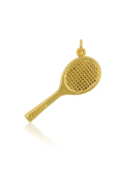 Anhänger Tennisschläger Gelbgold 750, 25x25mm