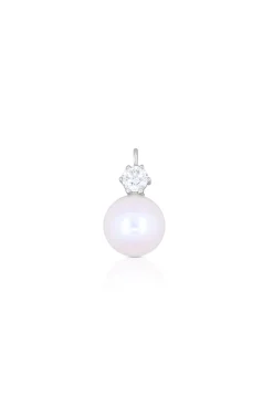 Anhänger Weissgold 750 Akoya Perle 8-8.5mm Brillant 0.15ct.