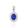 Anhänger Weissgold 750 Saphir 0.83ct. Brillanten 0.40ct.