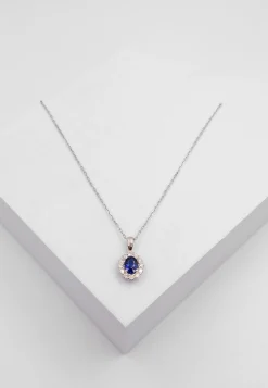 Anhänger Weissgold 750 Saphir 0.83ct. Brillanten 0.40ct.