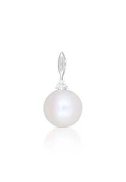 Anhänger Weissgold 750 Süsswasserperle 9-9.5mm Brillant 0.04ct.