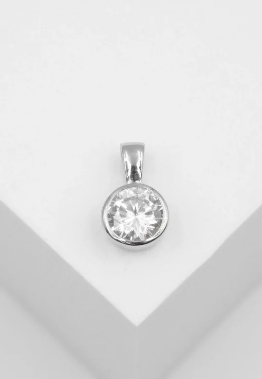 Anhänger Weissgold 750 Zirkonia, 14x9mm