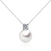 Anhänger Weissgold 750/18K Perle Akoya 9-9.5mm Brillant 0.40ct.