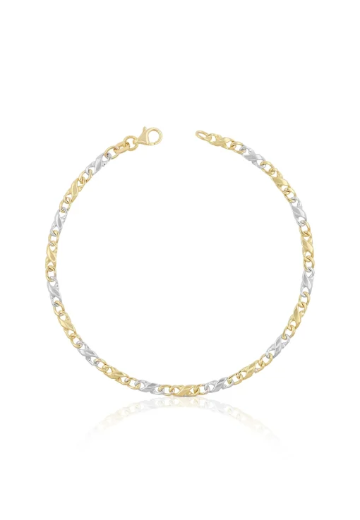 Armband Carrera Bicolor Gelb-/Weissgold 750, 22cm, 3.5mm