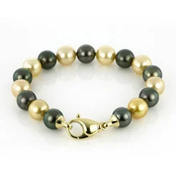 Armband 750/18K Gelbgold Südsee - & Tahiti Perle