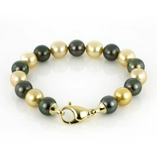 Armband 750/18K Gelbgold Südsee - & Tahiti Perle