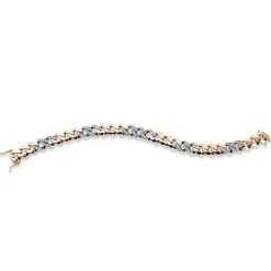 Armband 750/18K Weissgold/Rotgold Diamant 0.83ct.