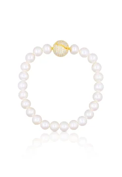 Armband Silber 925 Süsswasserperle 7-7.5mm Zirkonia