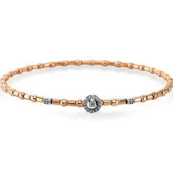 Armreif 585/14K Weissgold/Rotgold Diamant 0.12ct.