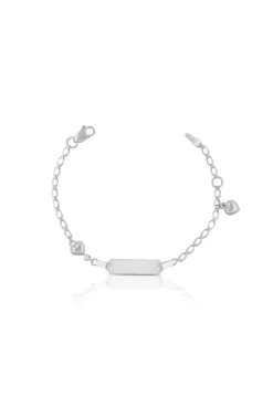 Bébé Bracelet Fantasie Herzli Weissgold 750, 14cm Gravurplatte 2cm