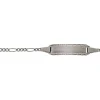 Bébé Bracelet Figaro Weissgold 750, 14cm Gravurplatte 2cm Emaille-Herz-Anhänger