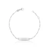 Bébé Bracelet Figaro Weissgold 375, 14cm Gravurplatte 1.8cm