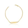 Bébé Bracelet Panzer Gelbgold 375, 16cm Gravurplatte 2.1cm
