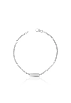 Bébé Bracelet Panzer Weissgold 750, 18cm Gravurplatte 2.1cm
