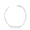 Bébé Bracelet Panzer Weissgold 750, 14cm, Gravurplatte 2.4cm
