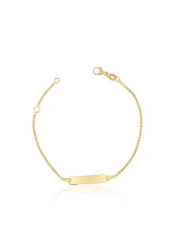 Bébé Bracelet Venezianer Gelbgold 750, 18cm Gravurplatte 1.4cm