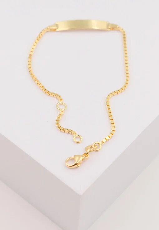 Bébé Bracelet Venezianer Gelbgold 750, 14cm Gravurplatte 1.4cm