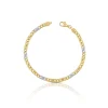 Bracelet 8er-Kette Bicolor Gelb-/Weissgold 750, 3.8mm, 19cm