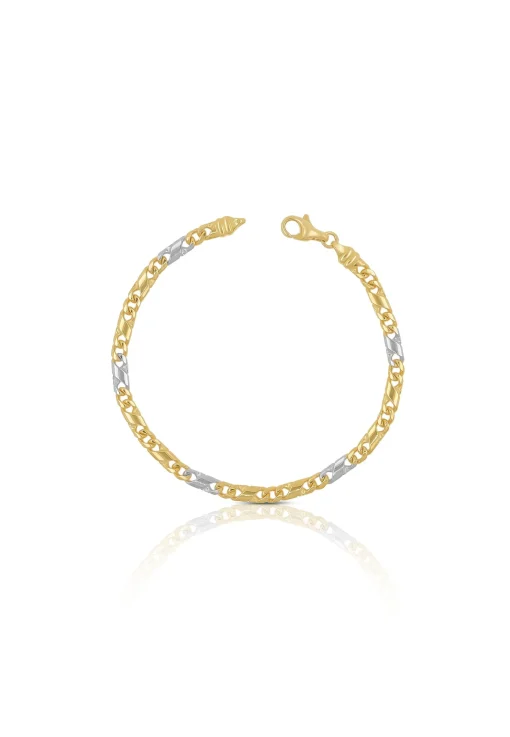 Bracelet 8er-Kette Bicolor Gelb-/Weissgold 750, 3.8mm, 19cm