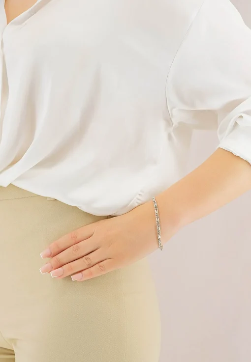 Bracelet 8er-Kette Weissgold 750, 3.8mm, 19cm