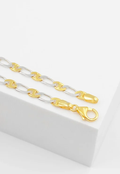 Bracelet Fantasie Bicolor Gelbgold-/Weissgold 750, 3.9mm, 19cm