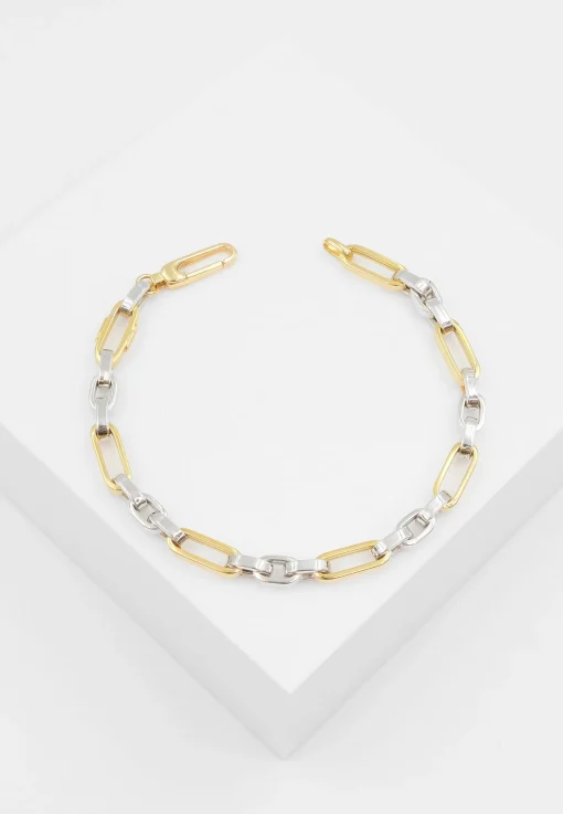 Bracelet Fantasie Bicolor Gelb-/Weissgold 750, 5.1mm, 19cm