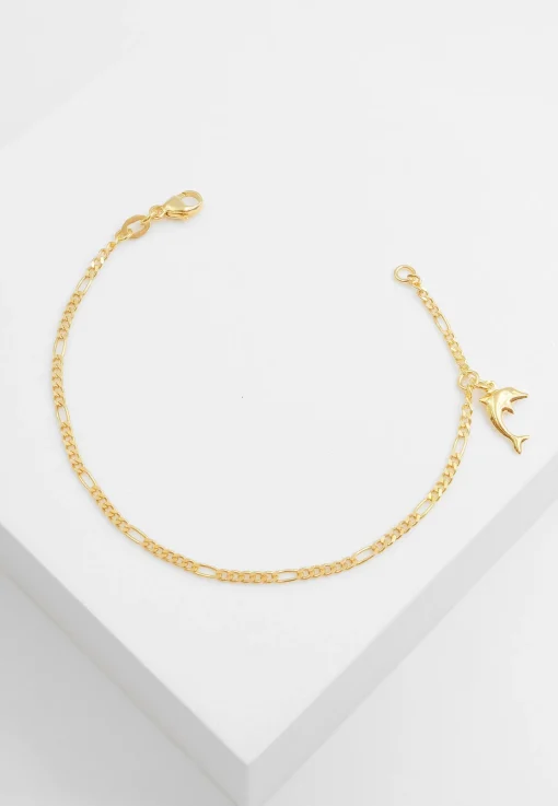 Bracelet Figaro Delfin Gelbgold 750, 1.8mm, 16cm