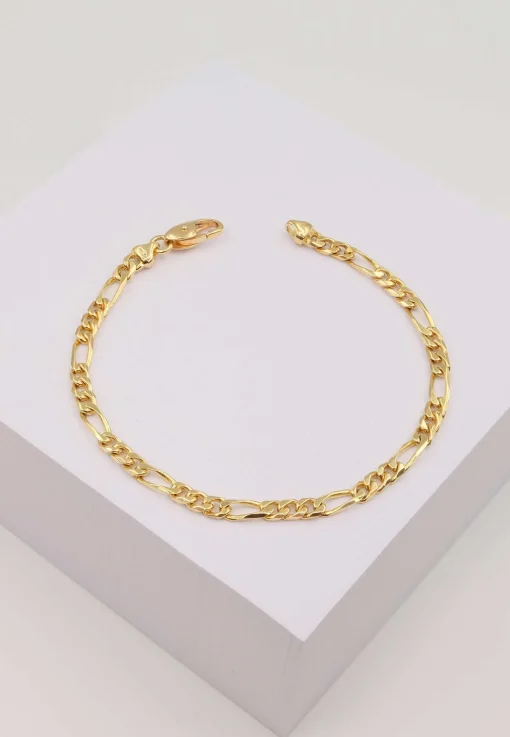 Bracelet Figaro Gelbgold 375, 22cm, 4mm