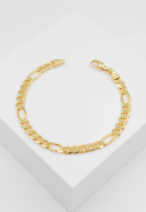 Bracelet Figaro Gelbgold 750, 5.2mm, 21cm
