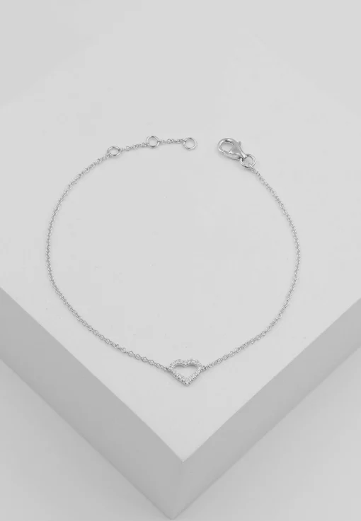 Bracelet Herz Weissgold 750 18 Brillanten 0.06ct. 19cm