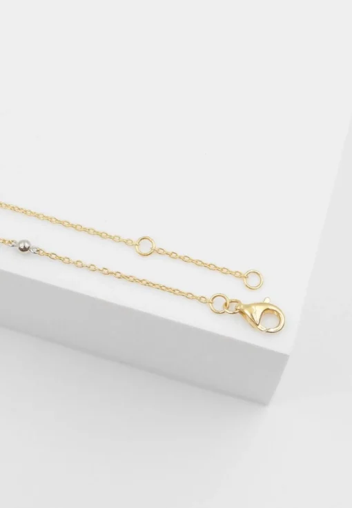 Bracelet 750/18K Bicolor, Diamant 0.06ct. 19cm