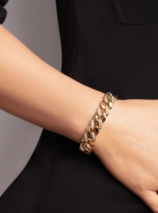 Bracelet 750/18K Gelbgold Diamant 2ct. 22 cm
