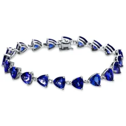 Bracelet 585/14K Weissgold Diamant 0.36ct. Tansanit 23.65ct.  18.4 cm