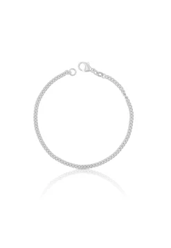 Bracelet Panzer rund Weissgold 750, 2.7mm, 19cm