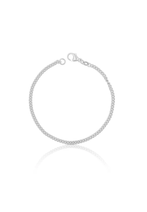 Bracelet Panzer rund Weissgold 750, 2.7mm, 19cm