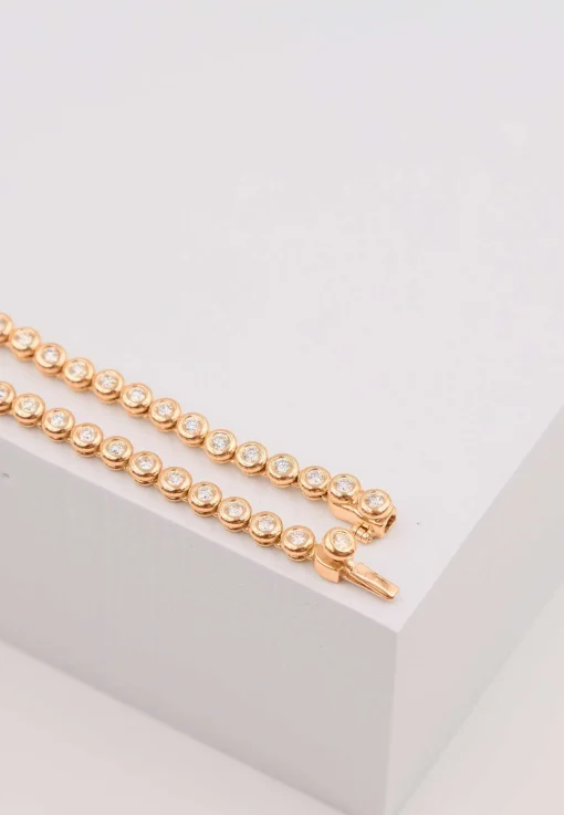 Bracelet Rotgold 750 Brillanten 1.53ct. 18cm Zargenfassung