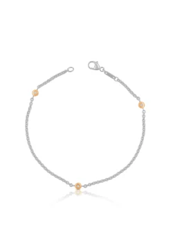 Bracelet Rundanker Bicolor Weiss-/Rotgold 750 Diamant 0.078ct. 1.9mm, 19cm