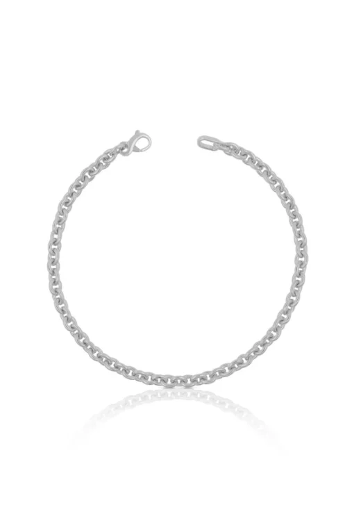 Bracelet Rundanker Weissgold 375, 19cm, 4mm