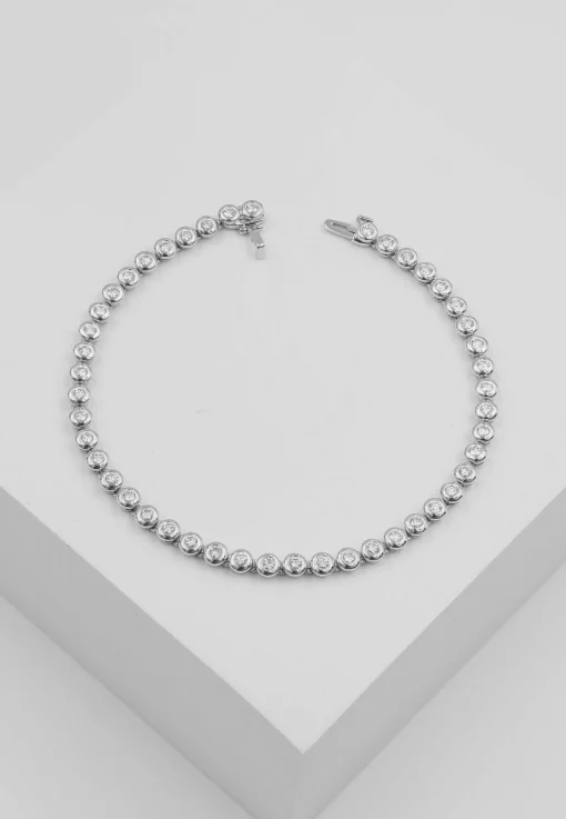 Bracelet Weissgold 750 Brillanten 1.72ct. 19cm Zargenfassung