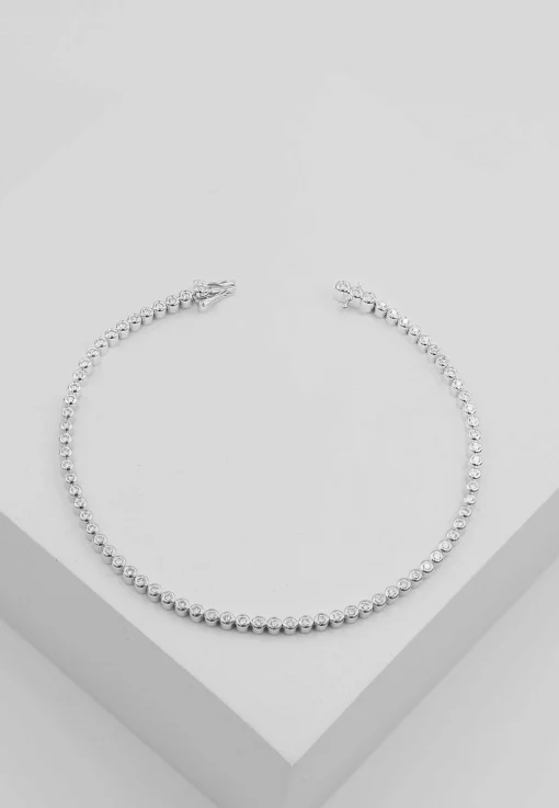 Bracelet Weissgold 750 Brillanten 0.82ct. 17cm Zargenfassung