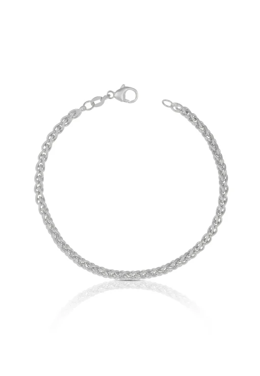 Bracelet Zopf Weissgold 750, 19cm, 3.3mm
