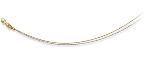 Collier Anker Bicolor Weiss-/Gelbgold 750, 0.6mm, 45cm