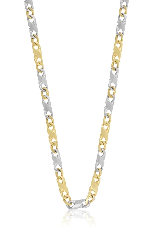 Collier Carrera Bicolor Gelb-/Weissgold 750, 4mm, 45cm