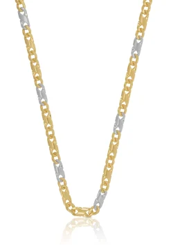 Collier 8er-Kette Bicolor Gelb-/Weissgold 750, 3.2mm, 50cm