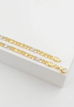 Collier 8er-Kette Bicolor Gelb-/Weissgold 750, 3.8mm, 50cm