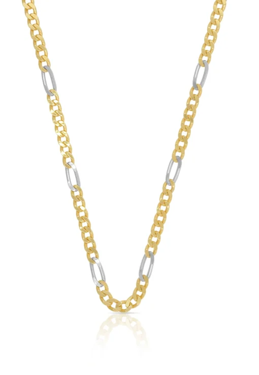 Collier Figaro Bicolor Gelbgold-/Weissgold 750, 2.9mm, 55cm