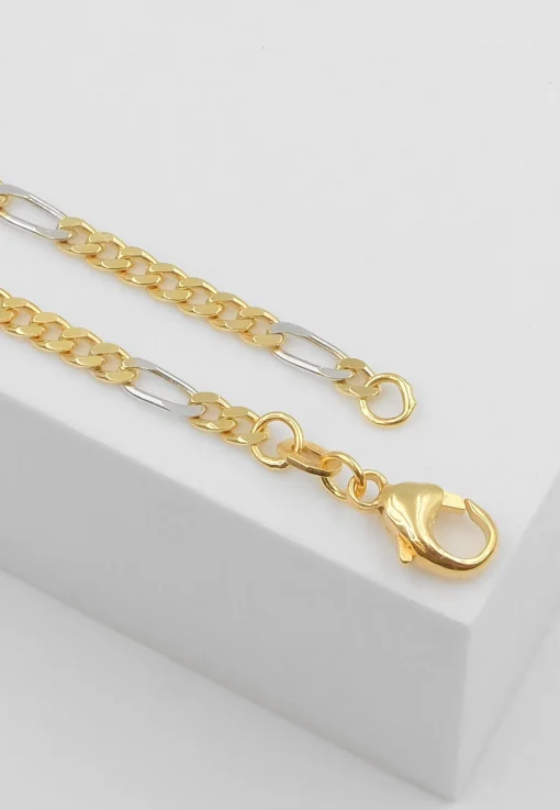 Collier Figaro Bicolor Gelbgold-/Weissgold 750, 2.9mm, 55cm